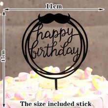 Load image into Gallery viewer, Happy Birthday Cake Topper Gold Cake Topper Acrylic Cake Topper Happy Birthday Cake Topper Cake Decoration Acrylic Letter Cake Toppers Party Supplies Happy Birthday Black Cake Decorations