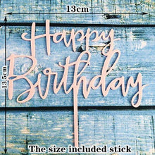 Load image into Gallery viewer, Happy Birthday Cake Topper Gold Cake Topper Acrylic Cake Topper Happy Birthday Cake Topper Cake Decoration Acrylic Letter Cake Toppers Party Supplies Happy Birthday Black Cake Decorations