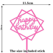 Load image into Gallery viewer, Happy Birthday Cake Topper Gold Cake Topper Acrylic Cake Topper Happy Birthday Cake Topper Cake Decoration Acrylic Letter Cake Toppers Party Supplies Happy Birthday Black Cake Decorations