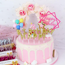 Load image into Gallery viewer, Happy Birthday Cake Topper Gold Cake Topper Acrylic Cake Topper Happy Birthday Cake Topper Cake Decoration Acrylic Letter Cake Toppers Party Supplies Happy Birthday Black Cake Decorations