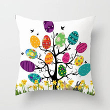 Load image into Gallery viewer, Happy Easter Pillowcase Easter Decorations For Home Party Rabbit Eggs Spring Easter Decor Linen Throw Pillow Cover Case Farmhouse Eggs Tree Rabbit Holiday Cushion Cover Polyester Pillow Cover
