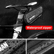 将图片加载到图库查看器,Hard Shell Bicycle Bag Waterproof Cycling Road Bike Tool Bag Night Reflective Bag Bike Accessories Bike Bag Bicycle Bag Under Hard Shell Bike Seat Bag with Silver Reflective Strip Bike Bag For Mountain Road Bike