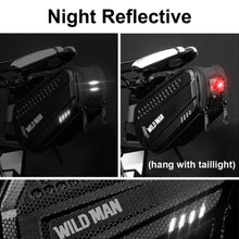 将图片加载到图库查看器,Hard Shell Bicycle Bag Waterproof Cycling Road Bike Tool Bag Night Reflective Bag Bike Accessories Bike Bag Bicycle Bag Under Hard Shell Bike Seat Bag with Silver Reflective Strip Bike Bag For Mountain Road Bike