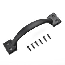 Load image into Gallery viewer, Hardware Iron Art Pull Garage Gate Door Handle Black Cast Iron Furniture Hardware Home Shed Garage For Sliding Barn Door Pull Black, Farmhouse, Cast Iron, Metal, Grab Bar Barn Door Handle, Strong Closet Sliding Door Pull