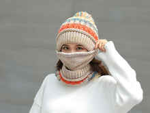 将图片加载到图库查看器,Hat Winter Mask balaclava Hat for girls Scarf Thick Warm Fleece Inside Knitted Hat Thick Mask Warm Full Face Scarf Winter Hats Hiking Face Scarf Balaclava Helmet Liner Cap Soft Sport Reusable Headgear Winter Fishing Warm Mask