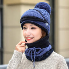 将图片加载到图库查看器,Hats Women Winter Knitted Velvet Thick Bib Mask Ear Protector Skellies Beanie Hat Riding Caps Female Warm Wool Cap Outdoor Sport Warm Beanies Hat For Men Knitted Hats Bandana Hiking Camping Kid Beanie Cap Mask Scarf Hat Set Neck Warmer Cap