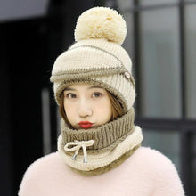 将图片加载到图库查看器,Hats Women Winter Knitted Velvet Thick Bib Mask Ear Protector Skellies Beanie Hat Riding Caps Female Warm Wool Cap Outdoor Sport Warm Beanies Hat For Men Knitted Hats Bandana Hiking Camping Kid Beanie Cap Mask Scarf Hat Set Neck Warmer Cap