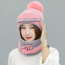 将图片加载到图库查看器,Hats Women Winter Knitted Velvet Thick Bib Mask Ear Protector Skellies Beanie Hat Riding Caps Female Warm Wool Cap Outdoor Sport Warm Beanies Hat For Men Knitted Hats Bandana Hiking Camping Kid Beanie Cap Mask Scarf Hat Set Neck Warmer Cap
