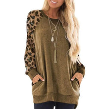 将图片加载到图库查看器,Haute Edition Women's Ultra Soft Long Sleeve Pullover Sweatshirt Leopard Design