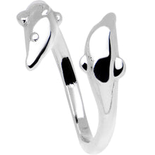 将图片加载到图库查看器,Silver Plated Double Dolphin Toe Ring