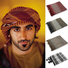 Load image into Gallery viewer, Headscarf Hijab Man Arabic Cotton Hijab Burqa Palestine Keffiyeh Scarf Arabian Islamic Clothing Men Muslim Hijab Wrap Pattern of Arab Shemagh Keffiyeh Men Arab Kufiyah Keffiyeh Arabic Muslim Head Wrap Men Scarf Shawl