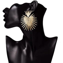 将图片加载到图库查看器,Heart Dangle Earrings Studs Gold Star Statement Earrings