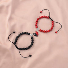 将图片加载到图库查看器,Heart Magnet Couple Bracelet Pendant Jewelry Lucky Knitting Rope Bracelets Couples Bracelets Adjustable Bracelet Love Magnetic Bracelet Relationship Bracelet Natural Stone Beads Bracelet For Boyfriend Girlfriend