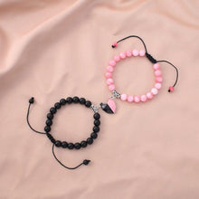 将图片加载到图库查看器,Heart Magnet Couple Bracelet Pendant Jewelry Lucky Knitting Rope Bracelets Couples Bracelets Adjustable Bracelet Love Magnetic Bracelet Relationship Bracelet Natural Stone Beads Bracelet For Boyfriend Girlfriend
