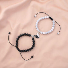 将图片加载到图库查看器,Heart Magnet Couple Bracelet Pendant Jewelry Lucky Knitting Rope Bracelets Couples Bracelets Adjustable Bracelet Love Magnetic Bracelet Relationship Bracelet Natural Stone Beads Bracelet For Boyfriend Girlfriend