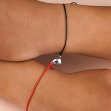 Load image into Gallery viewer, Heart Shaped Magnet Couple Bracelet Adjustable Black Red Rope Hand Bracelet Classic Men Women First Day Of School Bracelets For Mom Daughter Cutout Heart Bracelets Mother’s Day Valentine’s day Jewelry Gifts