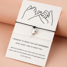 Load image into Gallery viewer, Heart Shaped Magnet Couple Bracelet Adjustable Black Red Rope Hand Bracelet Classic Men Women First Day Of School Bracelets For Mom Daughter Cutout Heart Bracelets Mother’s Day Valentine’s day Jewelry Gifts