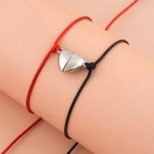 Load image into Gallery viewer, Heart Shaped Magnet Couple Bracelet Adjustable Black Red Rope Hand Bracelet Classic Men Women First Day Of School Bracelets For Mom Daughter Cutout Heart Bracelets Mother’s Day Valentine’s day Jewelry Gifts
