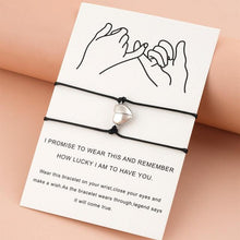 Load image into Gallery viewer, Heart Shaped Magnet Couple Bracelet Adjustable Black Red Rope Hand Bracelet Classic Men Women First Day Of School Bracelets For Mom Daughter Cutout Heart Bracelets Mother’s Day Valentine’s day Jewelry Gifts