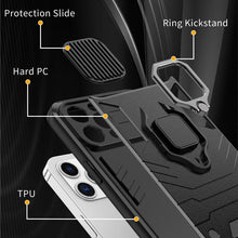 Load image into Gallery viewer, Heavy Duty Protective Phone Case Built-in Rotating Ring Kickstand Shockproof Case Camera Protection Armor Phone Case For iPhone 13 Pro Max 12 11 XR XS Max Shockproof Bumper Ring Holder Back Cover