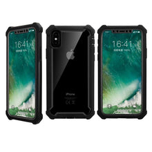 将图片加载到图库查看器,Heavy Duty Shockproof Phone Case For iPhone 14 13 12 Soft Transparent Back Cover Full-Body Clear Bumper Case with Built-in Screen Protector For iPhone