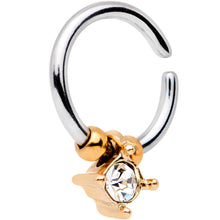 将图片加载到图库查看器,16G Gold Tone Clear Gem Drop Annealed Seamless Circular Ring