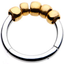 Load image into Gallery viewer, 5/16 Gold Tone Classic Bead Hinged Segment Ring Circular Barbell