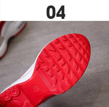 Load image into Gallery viewer, High Heel Womens Sneakers Shoes Red Black Air Cushion Casual Shoes Women Sneakers Modern Shoes Classic Athletic Sports Walking Shoes With Lace Up Platform Leather Trainers