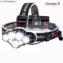 Load image into Gallery viewer, High Lumen Ultra Bright Powerful Rechargeable LED Headlamp USB Head Lamp 7 LED Headlight Head Flashlight Waterproof Flashlight Head Torch For Outdoor Camping Cycling Running Fishing