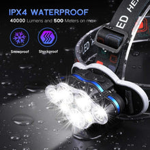 Load image into Gallery viewer, High Lumen Ultra Bright Powerful Rechargeable LED Headlamp USB Head Lamp 7 LED Headlight Head Flashlight Waterproof Flashlight Head Torch For Outdoor Camping Cycling Running Fishing