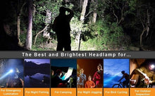 Load image into Gallery viewer, High Lumen Ultra Bright Powerful Rechargeable LED Headlamp USB Head Lamp 7 LED Headlight Head Flashlight Waterproof Flashlight Head Torch For Outdoor Camping Cycling Running Fishing
