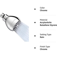 Load image into Gallery viewer, High Pressure Shower Head 3" Anti-clog Anti-leak Fixed with Adjustable Swivel Brass Ball Joint