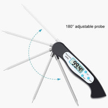 将图片加载到图库查看器,High Quality Foldable Food Thermometer Probe Digital BBQ Meat Kitchen Thermometer Instant Read Meat Thermometer With 4.6” Folding Probe Backlight & Calibration Function For Cooking Food Candy BBQ Grill Liquids Beef Liquid Water Oil Temperature Gauge