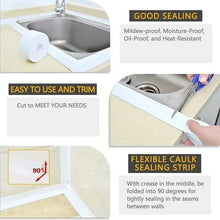 Load image into Gallery viewer, High Quality PVC Waterproof Wall Sticker Self Adhesive Sink Stove Crack Strip Kitchen Bathroom Bathtub Corner Sealant Tape Waterproof