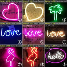 将图片加载到图库查看器,High Quality Wholesale LED Neon Night Light Sign Wall Art Sign Night Lamp Xmas Birthday Gift Wedding Party Wall Hanging Neon Lamp Home Decor