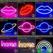 将图片加载到图库查看器,High Quality Wholesale LED Neon Night Light Sign Wall Art Sign Night Lamp Xmas Birthday Gift Wedding Party Wall Hanging Neon Lamp Home Decor