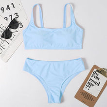 将图片加载到图库查看器,High Waist Bikini Black Swimwear Women Swimsuit High Leg Bikinis Set Women High Waist Bandeau Bikini Set Strapless 2 Piece Bathing Suit Swimsuits Tie Wrap Swimsuits Swimming for Bathing Suit Woman Swimsuits