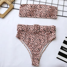 将图片加载到图库查看器,High Waist Bikini Black Swimwear Women Swimsuit High Leg Bikinis Set Women High Waist Bandeau Bikini Set Strapless 2 Piece Bathing Suit Swimsuits Tie Wrap Swimsuits Swimming for Bathing Suit Woman Swimsuits