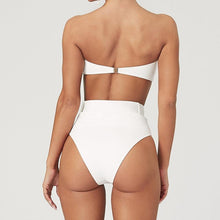 将图片加载到图库查看器,High Waist Bikini Black Swimwear Women Swimsuit High Leg Bikinis Set Women High Waist Bandeau Bikini Set Strapless 2 Piece Bathing Suit Swimsuits Tie Wrap Swimsuits Swimming for Bathing Suit Woman Swimsuits