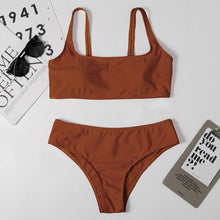 将图片加载到图库查看器,High Waist Bikini Black Swimwear Women Swimsuit High Leg Bikinis Set Women High Waist Bandeau Bikini Set Strapless 2 Piece Bathing Suit Swimsuits Tie Wrap Swimsuits Swimming for Bathing Suit Woman Swimsuits