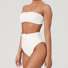 将图片加载到图库查看器,High Waist Bikini Black Swimwear Women Swimsuit High Leg Bikinis Set Women High Waist Bandeau Bikini Set Strapless 2 Piece Bathing Suit Swimsuits Tie Wrap Swimsuits Swimming for Bathing Suit Woman Swimsuits