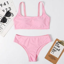 将图片加载到图库查看器,High Waist Bikini Black Swimwear Women Swimsuit High Leg Bikinis Set Women High Waist Bandeau Bikini Set Strapless 2 Piece Bathing Suit Swimsuits Tie Wrap Swimsuits Swimming for Bathing Suit Woman Swimsuits
