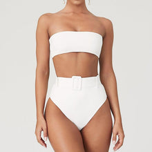 将图片加载到图库查看器,High Waist Bikini Black Swimwear Women Swimsuit High Leg Bikinis Set Women High Waist Bandeau Bikini Set Strapless 2 Piece Bathing Suit Swimsuits Tie Wrap Swimsuits Swimming for Bathing Suit Woman Swimsuits