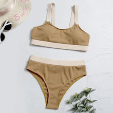 将图片加载到图库查看器,High Waist Bikini Leopard Bikini Women Push Up Swimsuit Women's Leopard Print Swimsuits High Waist Bikini Set 2 Piece Bathing Suits Women Printed Swimwear Tie Dye Summer Swim Beachwear