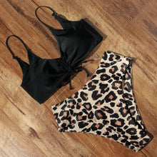 将图片加载到图库查看器,High Waist Bikini Leopard Bikini Women Push Up Swimsuit Women's Leopard Print Swimsuits High Waist Bikini Set 2 Piece Bathing Suits Women Printed Swimwear Tie Dye Summer Swim Beachwear