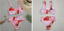 将图片加载到图库查看器,High Waist Bikini Leopard Bikini Women Push Up Swimsuit Women's Leopard Print Swimsuits High Waist Bikini Set 2 Piece Bathing Suits Women Printed Swimwear Tie Dye Summer Swim Beachwear