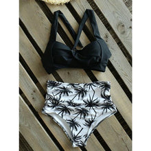 Load image into Gallery viewer, High Waist Bikinis New Halter Swimwear Women Swimsuit Female Bikini Set Print Bathing Suit Summer Two Piece Bikini Swimsuit for Women High Waist Halter Wrap Bathing Suits with Bikini Bottom