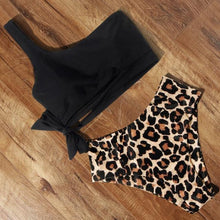 将图片加载到图库查看器,High Waist Swimsuit Bikini Push Up Swimwear Women Bathing Suit Female Bikini Set Leopard Swim Suit Beachwear Women's High Waist Swimsuit 2 Piece Bathing Suits Bikini