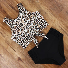 将图片加载到图库查看器,High Waist Swimsuit Bikini Push Up Swimwear Women Bathing Suit Female Bikini Set Leopard Swim Suit Beachwear Women's High Waist Swimsuit 2 Piece Bathing Suits Bikini