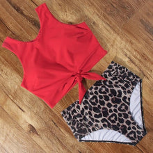 将图片加载到图库查看器,High Waist Swimsuit Bikini Push Up Swimwear Women Bathing Suit Female Bikini Set Leopard Swim Suit Beachwear Women's High Waist Swimsuit 2 Piece Bathing Suits Bikini